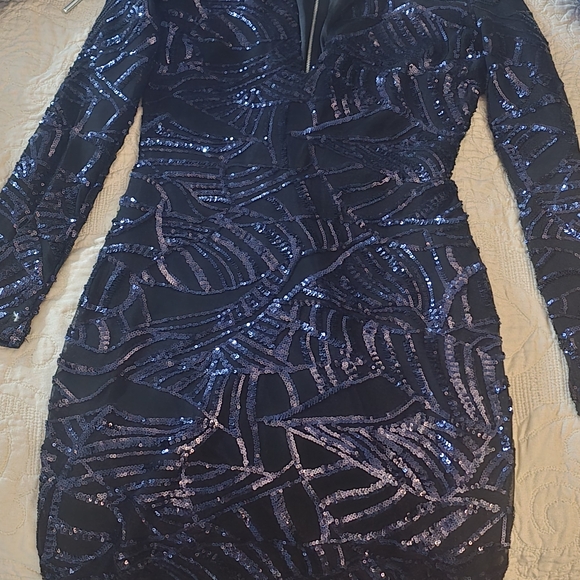 Fashion Nova Midnight Blue Sequin Dress - Picture 2 of 3